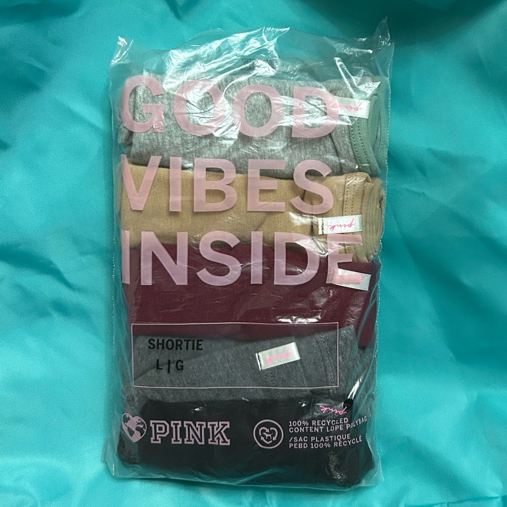 NWT PINK Shortie Underwear Set